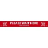 National Marker Walk-On™ Floor Decal, "Please Wait Here," 2.25" x 20", Red/White (WFS80)