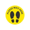 National Marker Walk-On™ Floor Decal, "Please Wait Here," 8", Yellow/Black (WFS83YL)