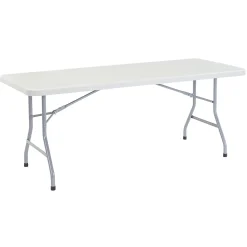 National Public Seating BT3000 Series 6' x 30" Plastic Folding Table, Speckled Gray (BT3072)