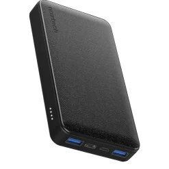 Naztech 20,000 mAh 18 Watt PD+QC Fast Charge High-Capacity Fabric Power Bank, Black (15143)