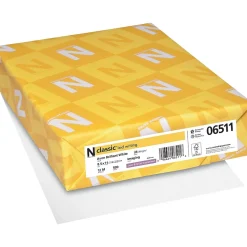 Neenah Paper Classic 8.5" x 11" Business Paper, 24 lbs., Avon Brilliant White with Laid Finish, 500 Sheets/Ream (06511)