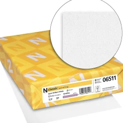 Neenah Paper Classic 8.5" x 11" Business Paper, 24 lbs., Avon Brilliant White with Laid Finish, 500 Sheets/Ream (06511)