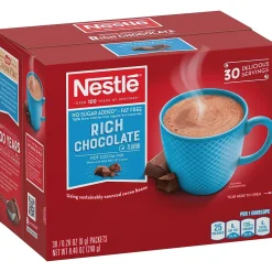 Nestle No Sugar Added Rich Chocolate Hot Cocoa, 0.28 oz, 30/Box (NES61411)