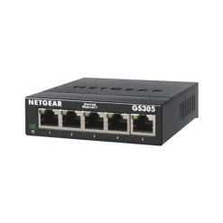 Netgear 300 Series 5-Port Gigabit Ethernet Unmanaged Switch, Black (GS305-300PAS)