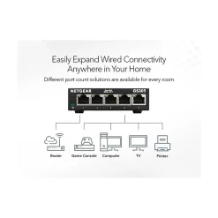 Netgear 300 Series 5-Port Gigabit Ethernet Unmanaged Switch, Black (GS305-300PAS)
