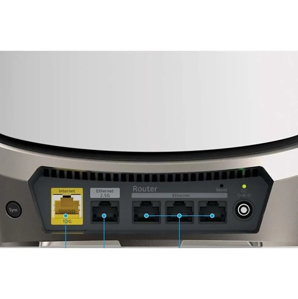 Netgear Orbi AX10800 MU-MIMO WiFi 6E Gaming Router, White (RBSE960100NAS)