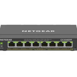 Netgear Plus 8-Port Gigabit Ethernet PoE Managed Switch, Black (GS308EPP-100NAS)