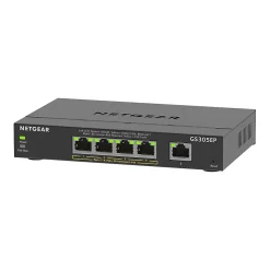 Netgear Plus 5-Port Gigabit Ethernet Managed Switch, 10/100/1000 Mbps, Black (GS305EP-100NAS)