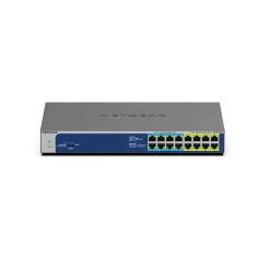 Netgear 16-Port Gigabit Ethernet PoE Unmanaged Switch, 10/100/1000 Mbps, Black/Blue (GS516UP-100NAS)