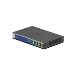Netgear 16-Port Gigabit Ethernet PoE Unmanaged Switch, 10/100/1000 Mbps, Black/Blue (GS516UP-100NAS)