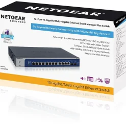 Netgear 12-Port Gigabit Ethernet Managed Switch, Blue/Gray (XS512EM-100NAS)
