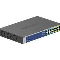 Netgear 16-Port Gigabit Ethernet PoE Unmanaged Switch, 10/100/1000 Mbps, Black/Blue (GS516UP-100NAS)