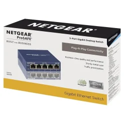 Netgear ProSAFE 5-Port Gigabit Ethernet Unmanaged Switch, Blue (GS105NA)