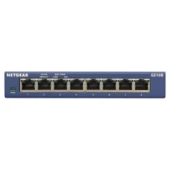 Netgear ProSAFE 8-Port Gigabit Ethernet Unmanaged Switch, 10/100 Mbps, Blue (GS108-400NAS)