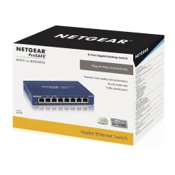 Netgear ProSAFE 8-Port Gigabit Ethernet Unmanaged Switch, 10/100 Mbps, Blue (GS108-400NAS)