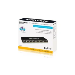 Netgear 300-Series 16-Port Gigabit Ethernet Unmanaged Switch, Black (GS316P-100NAS)