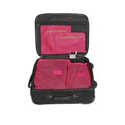Nicci 6-Piece Fabric Travel Organizer, Rose Red (CBM002L-RSRD)