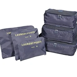 Nicci 6-Piece Fabric Travel Organizer, Navy (CBM002L-NAVY)