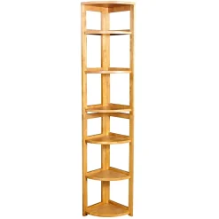 Niche Flip Flop 5 Shelf 67"H Corner Folding Bookcase, Medium Oak (FFC6712MO)