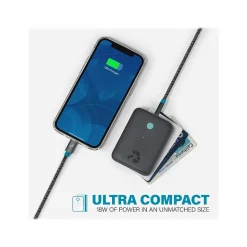 Nimble CHAMP USB Type-A/Type-C Power Bank for Most Smartphones, 10000mAh, Charcoal (NB-CPC-10K-PD-GRY)