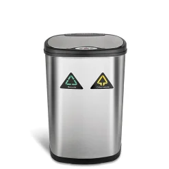 Nine Stars 13.2 Gallon Stainless Steel Motion Sensor Recycle Trash Can (DZT-50-13R)