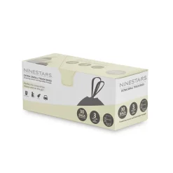 Nine Stars 3 Gallon Trash Bag, High Density, 0.5, White, 30 Bags/Box, 30 Rolls (NSTB-3-30)