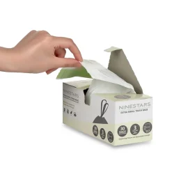 Nine Stars 3 Gallon Trash Bag, High Density, 0.5, White, 30 Bags/Box, 30 Rolls (NSTB-3-30)