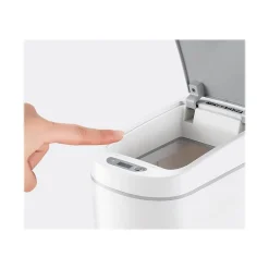 Nine Stars Plastic Sensor Trash Can, White, 1.85 gal. (DZT-7-2s)
