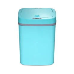 Nine Stars Plastic Sensor Trash Can, 3.2-Gallon, Teal Blue (DZT-12-5TB)