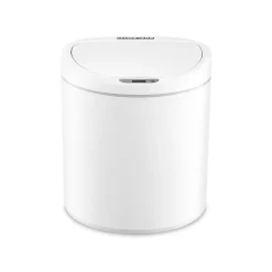 Nine Stars Plastic Sensor Trash Can, 2.1-Gallon, White (DZT-8-29)