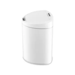 Nine Stars Plastic Sensor Trash Can, 2.1-Gallon, White (DZT-8-29)