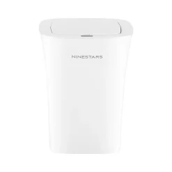 Nine Stars Plastic Sensor Trash Can, 2.6-Gallon, White (DZT-10-11)