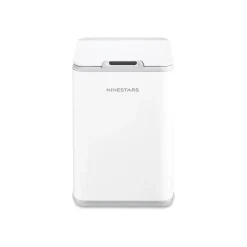 Nine Stars Plastic Sensor Trash Can, 2.6-Gallon, White (DZT-10-35)