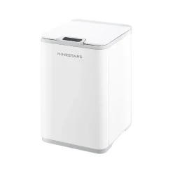 Nine Stars Plastic Sensor Trash Can, 2.6-Gallon, White (DZT-10-35)