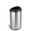 Nine Stars Stainless Steel Trash Can, 13.2 Gal., Black (OTT-50-19BK)