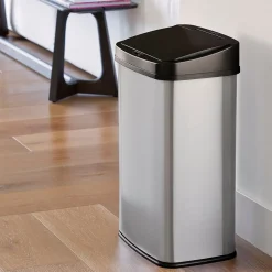 Nine Stars Stainless Steel Motion Sensor Trash Can, 13.2 Gal. (DZT-50-28)
