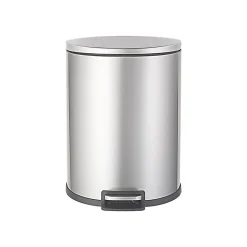 Nine Stars Stainless Steel Step Trash Can, 13.21 gal., Silver (SOT-50-3)