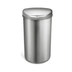 Nine Stars Stainless Steel Sensor Trash Can, 13.2-Gallon, Silver (DZT-50-29SL)