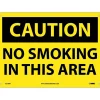 No Smoking In This Area, 10X14, .040 Aluminum, Caution Sign