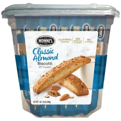 Nonni’s individually wrapped Classic Almond Italian Biscotti Cookies, 17.25 oz., 25 Packs/Box (NSD197721)