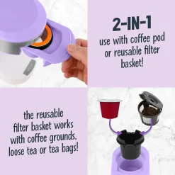Nostalgia MyMini 2-Cups Single Serve Coffee Maker, Lavender (NMPCCPGC1LVS)