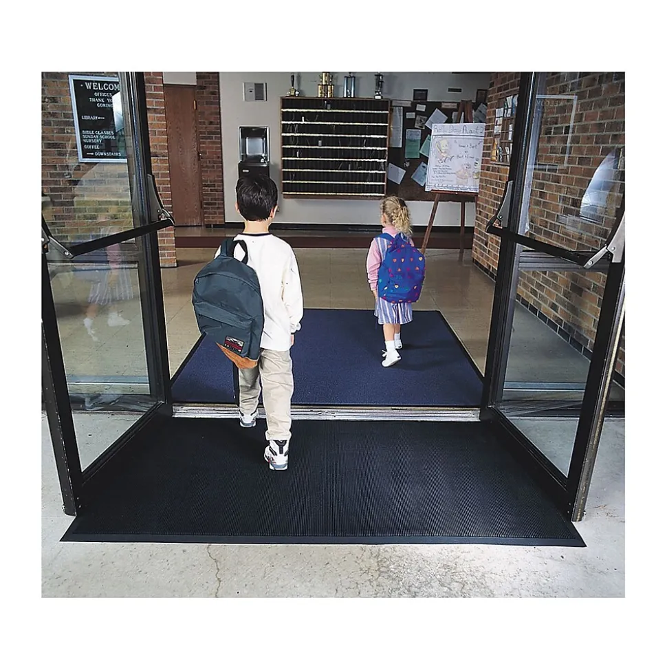 NoTrax Rubber Brush Scraper Mat, 31.5" x 23.6", Black (345S2432BL)