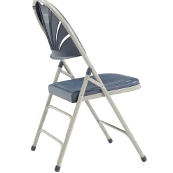 NPS 1100 Series Deluxe Fan Back With Triple Brace Double Hinge Folding Chair, Dark Blue, 4 (1115/4)