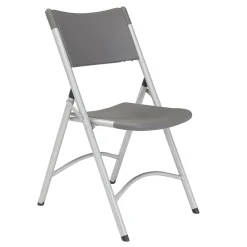 NPS 600 Series Heavy Duty Plastic Folding Chair, Charcoal Slate, 4 Pack (620/4)