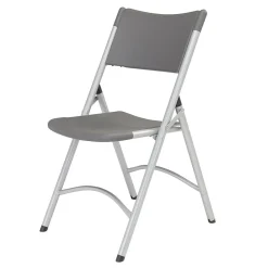 NPS 600 Series Heavy Duty Plastic Folding Chair, Charcoal Slate, 4 Pack (620/4)