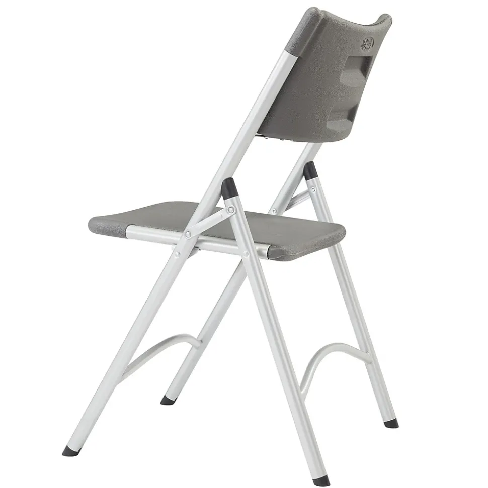 NPS 600 Series Heavy Duty Plastic Folding Chair, Charcoal Slate, 4 Pack (620/4)