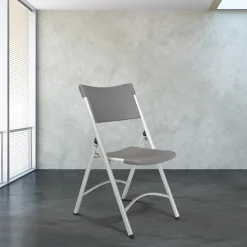 NPS 600 Series Heavy Duty Plastic Folding Chair, Charcoal Slate, 4 Pack (620/4)