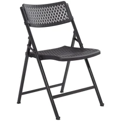 NPS AirFlex Series Premium Polypropylene Folding Chair, Black, 4/Pack (1410)