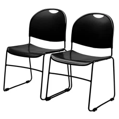 NPS Commercialine 850 Series Ultra Compact Stack Chair, Black, 8 Pack (850-CL/8)