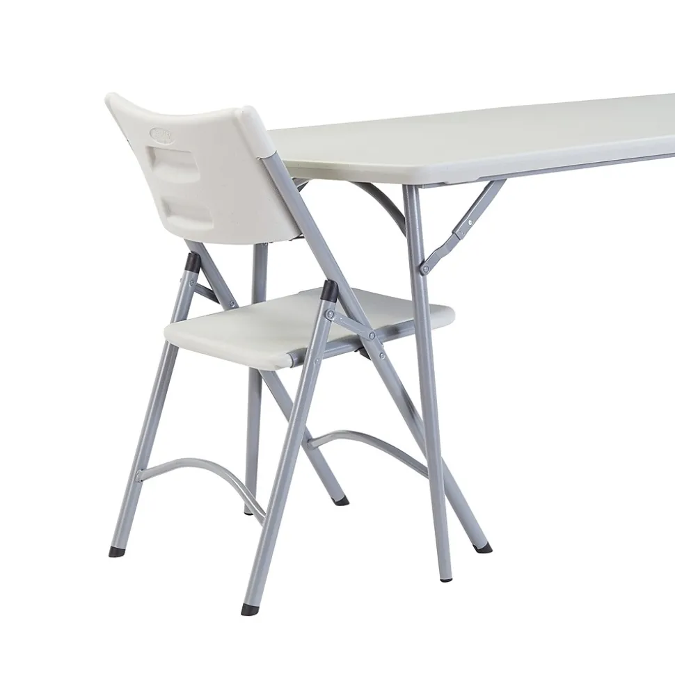 NPS Heavy Duty Fold-in-Half Table, 30 x 72, Speckled Gray (BMFIH30721)